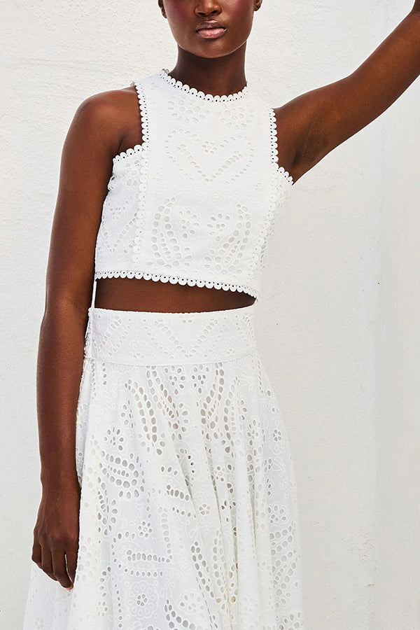 Larissa™ Embroidered Top & High-Waist Maxi Skirt Set