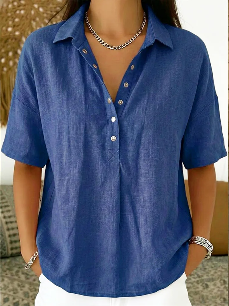 Van Elst Mode® | Blouse with Collar and Button Detail (TEMPORARILY 1+1 FREE!)