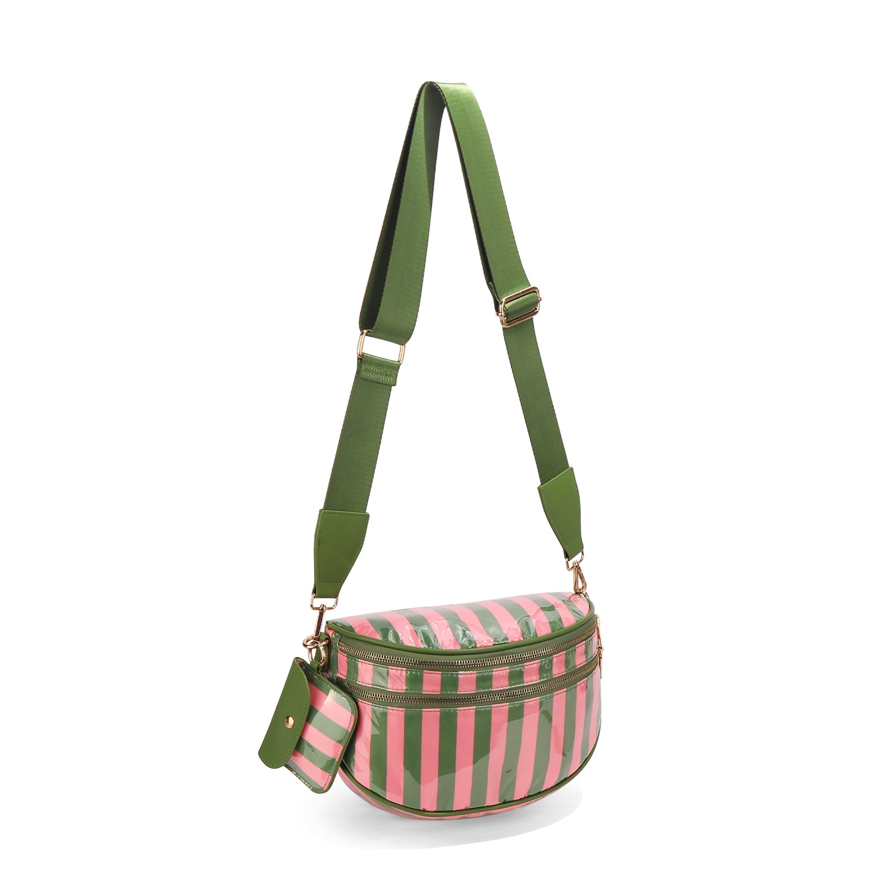 Olivia & Claire Checkered Crossbody Bum Bag for Women Large Capacity Belt Bag for Moms & Everyday Travel
