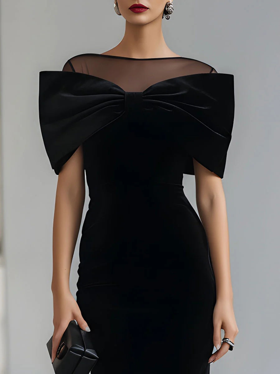 Raina™ Elegant Suede Midi Dress