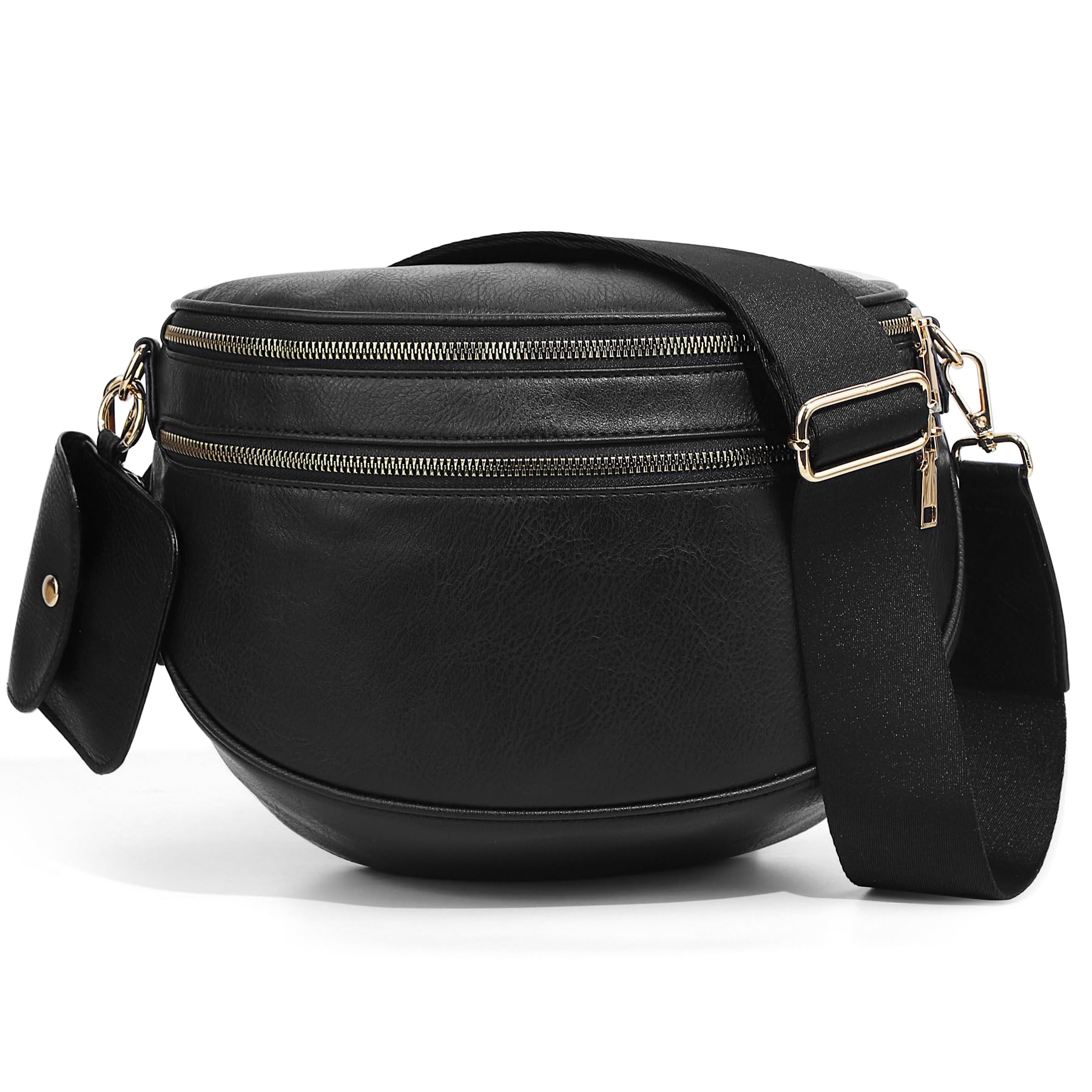 Olivia & Claire Checkered Crossbody Bum Bag for Women Large Capacity Belt Bag for Moms & Everyday Travel