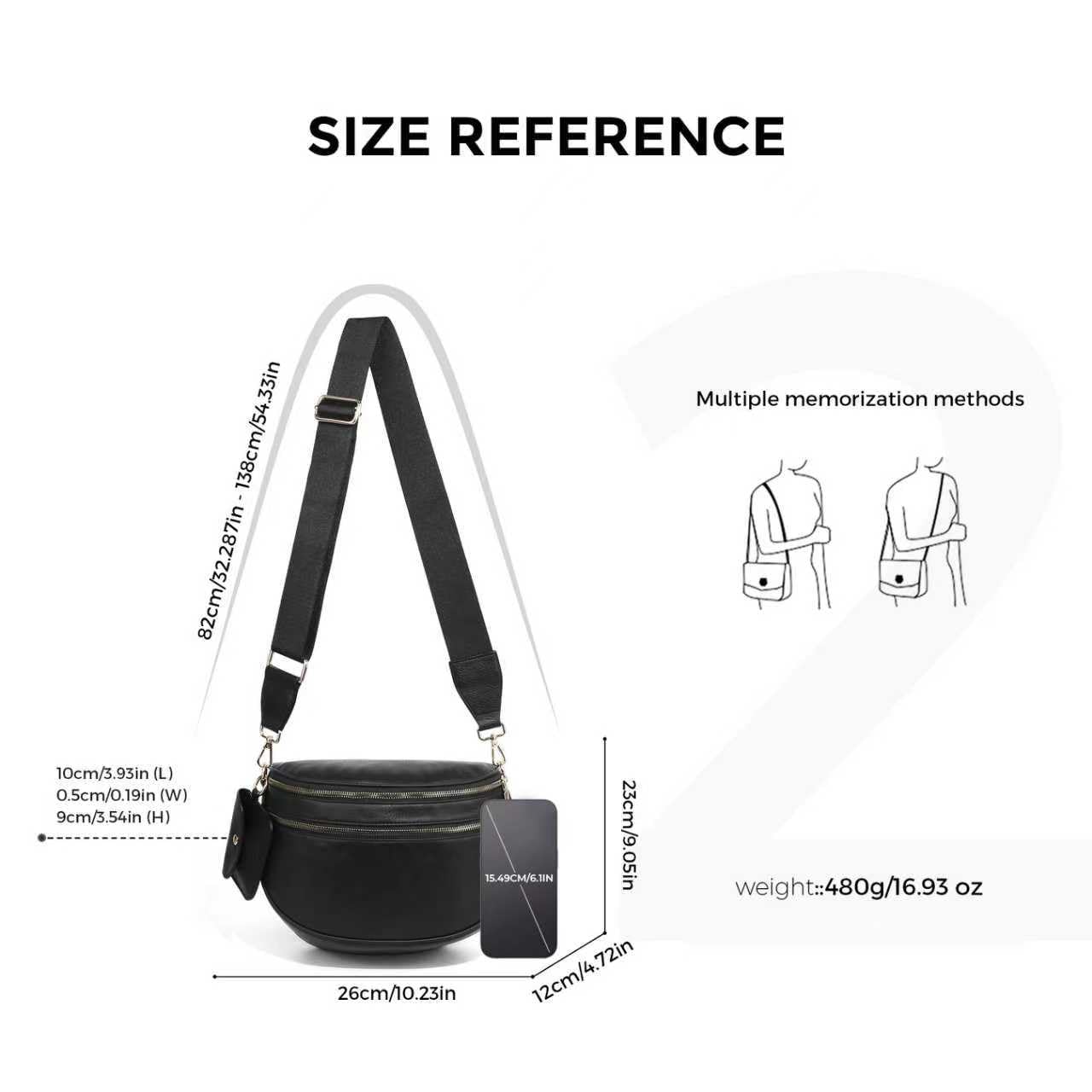Olivia & Claire Checkered Crossbody Bum Bag for Women Large Capacity Belt Bag for Moms & Everyday Travel