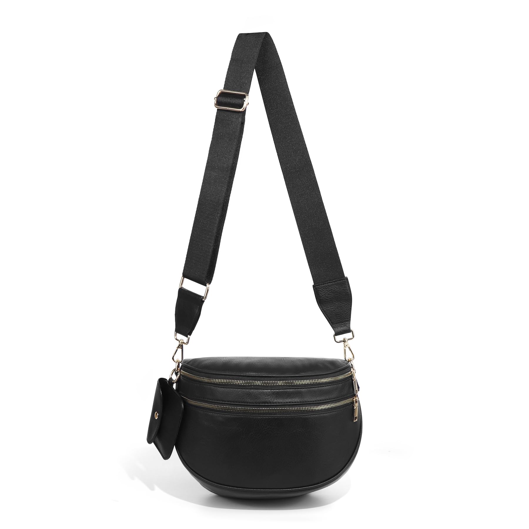Olivia & Claire Checkered Crossbody Bum Bag for Women Large Capacity Belt Bag for Moms & Everyday Travel