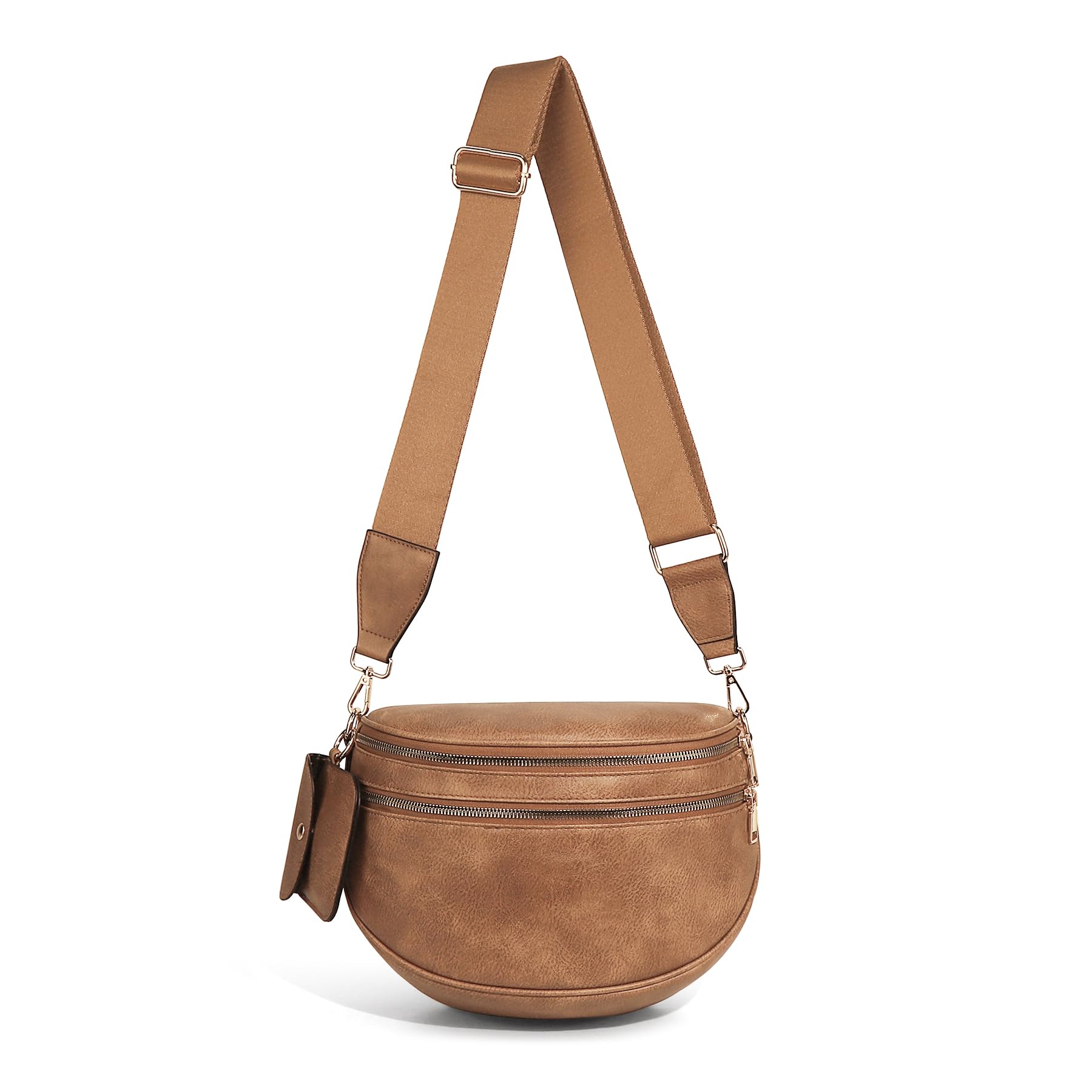 Olivia & Claire Checkered Crossbody Bum Bag for Women Large Capacity Belt Bag for Moms & Everyday Travel