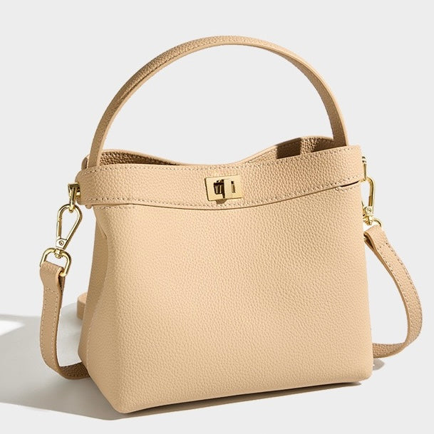 Women’s Genuine Leather Minimalist Bucket Bag
