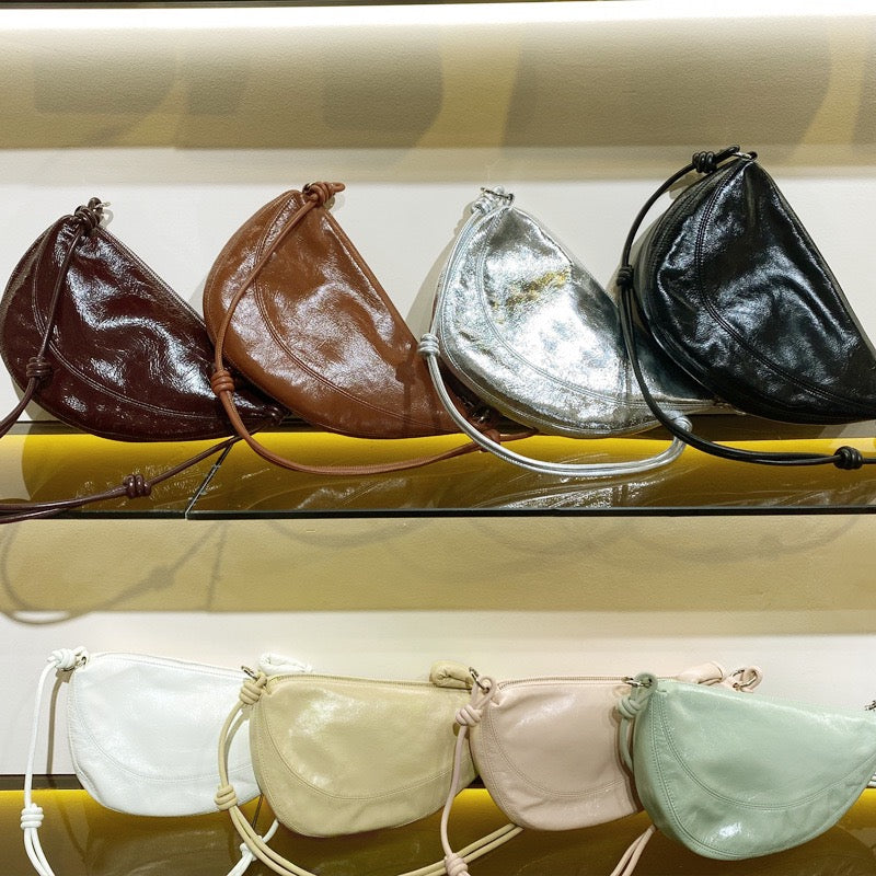 Women’s Genuine Leather Dumpling Saddle Bag