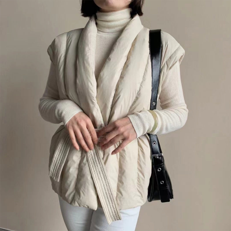 Cherry™ Soft Belted Wrap Puffer Vest