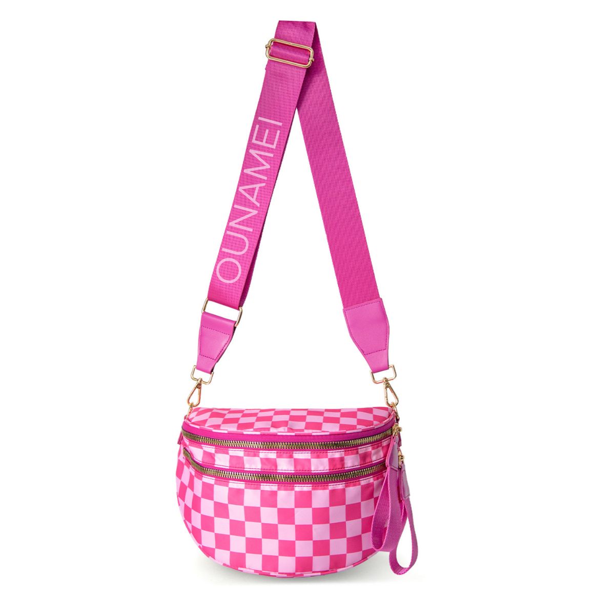 Olivia & Claire Checkered Crossbody Bum Bag for Women Large Capacity Belt Bag for Moms & Everyday Travel