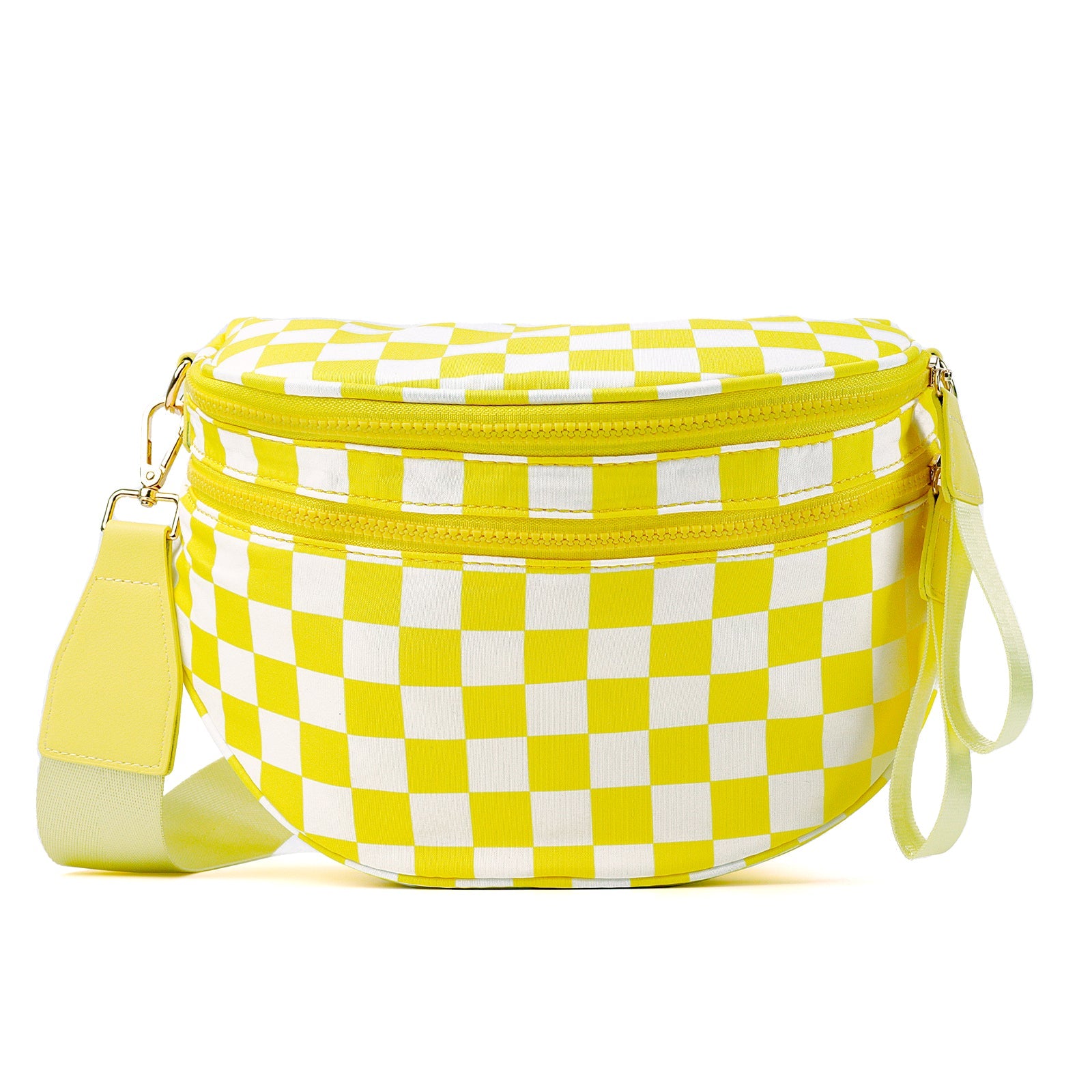 Olivia & Claire Checkered Crossbody Bum Bag for Women Large Capacity Belt Bag for Moms & Everyday Travel