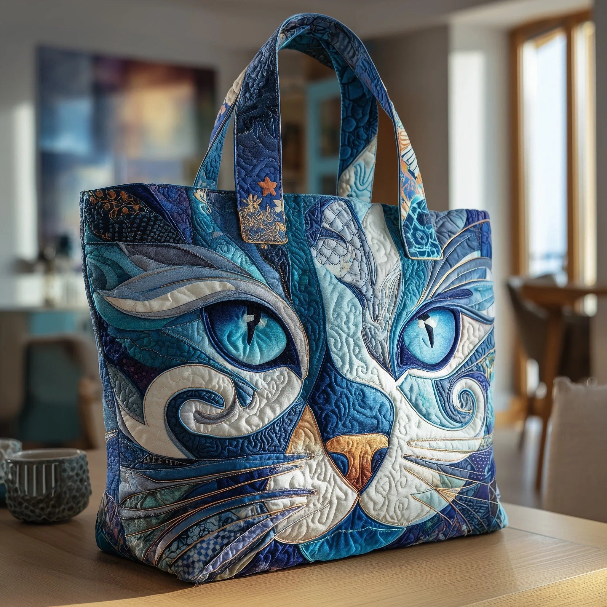 HANDMADE BAG - BLUE CAT