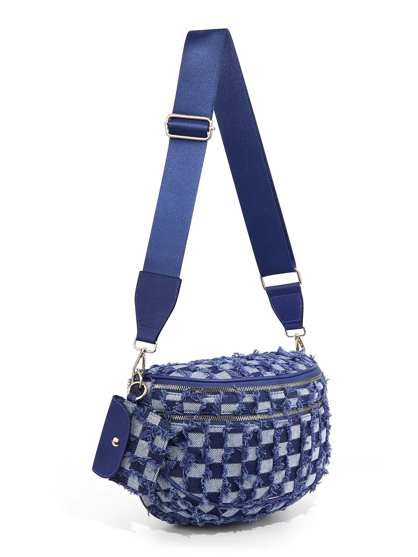 Olivia & Claire Checkered Crossbody Bum Bag for Women Large Capacity Belt Bag for Moms & Everyday Travel