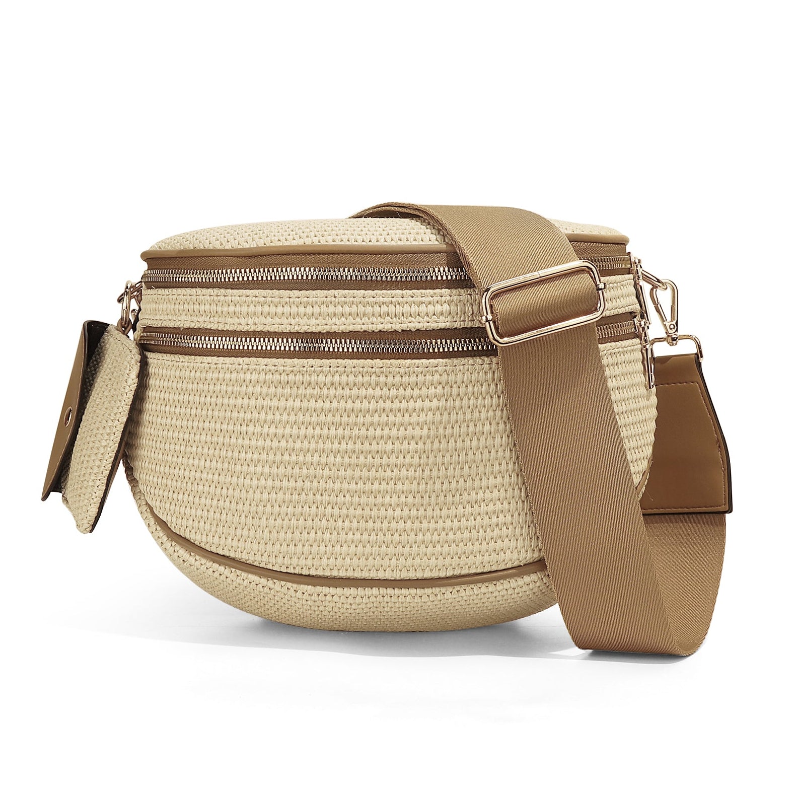 Olivia & Claire Checkered Crossbody Bum Bag for Women Large Capacity Belt Bag for Moms & Everyday Travel