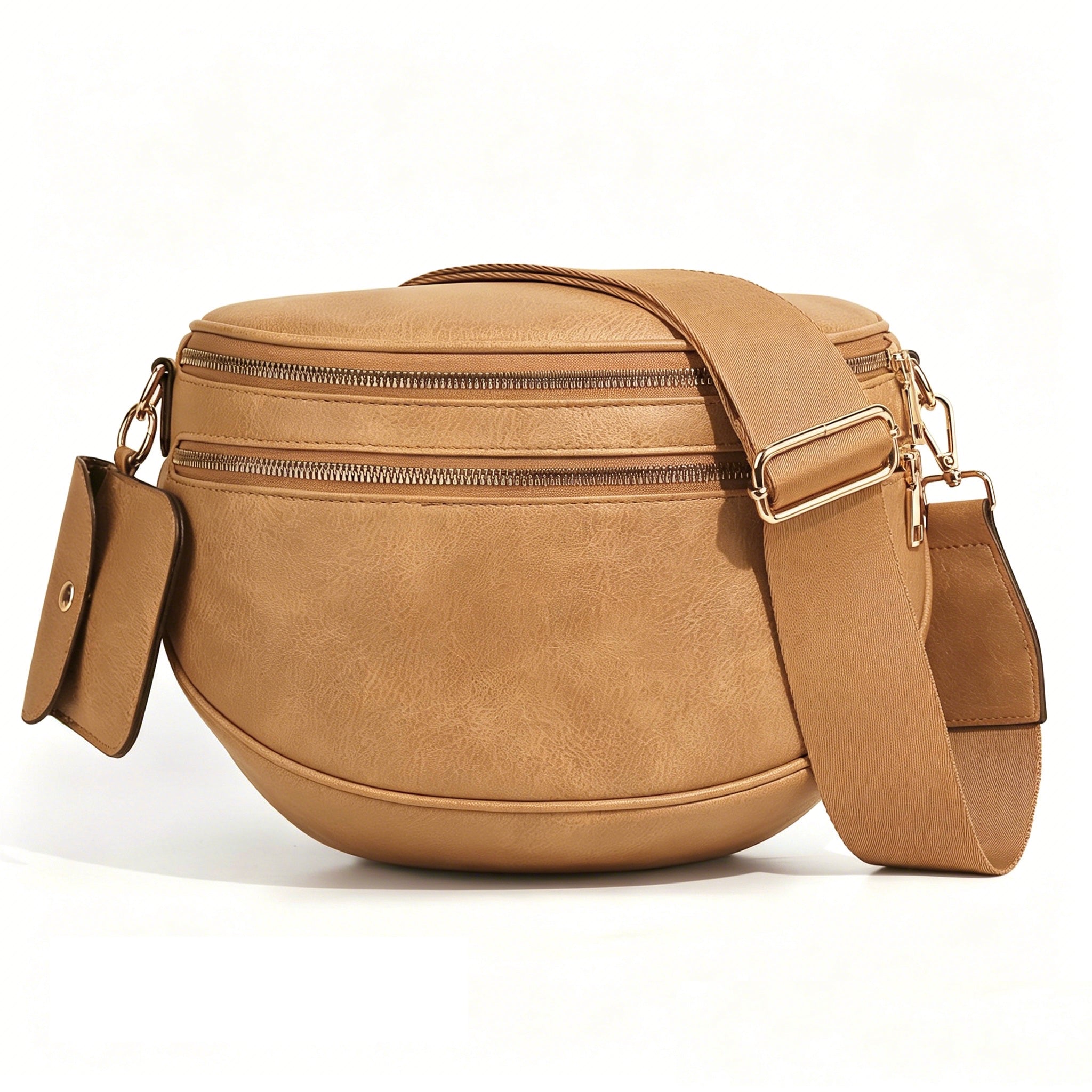 Olivia & Claire Checkered Crossbody Bum Bag for Women Large Capacity Belt Bag for Moms & Everyday Travel
