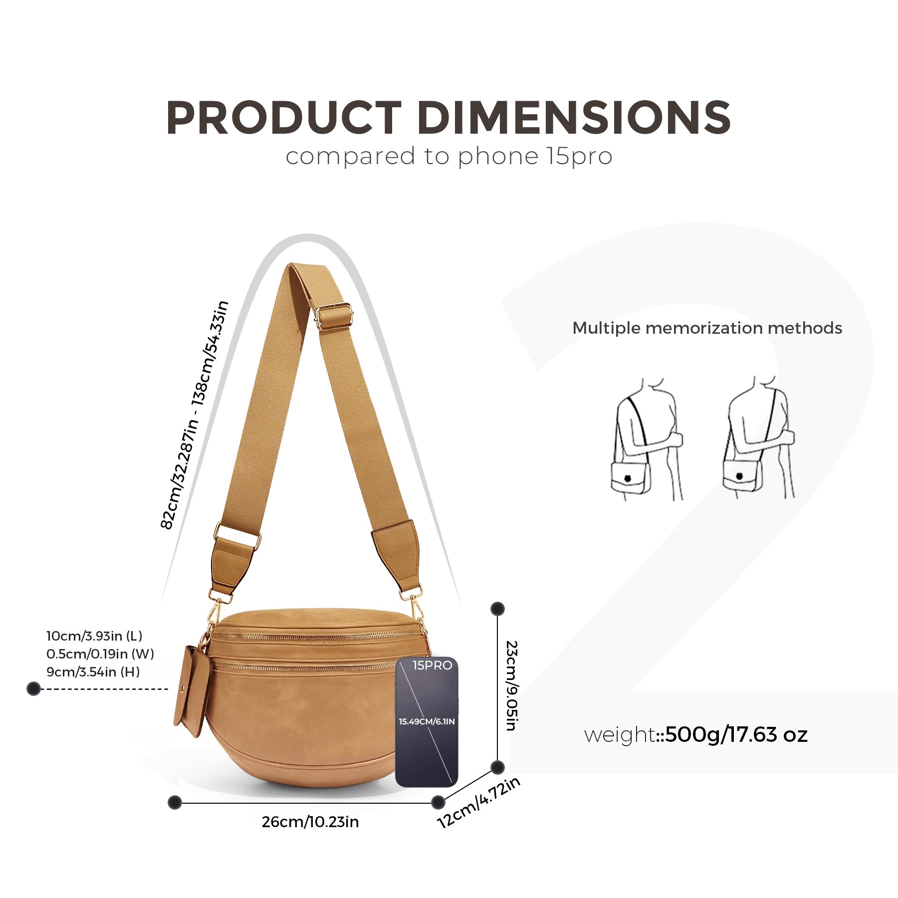 Olivia & Claire Checkered Crossbody Bum Bag for Women Large Capacity Belt Bag for Moms & Everyday Travel