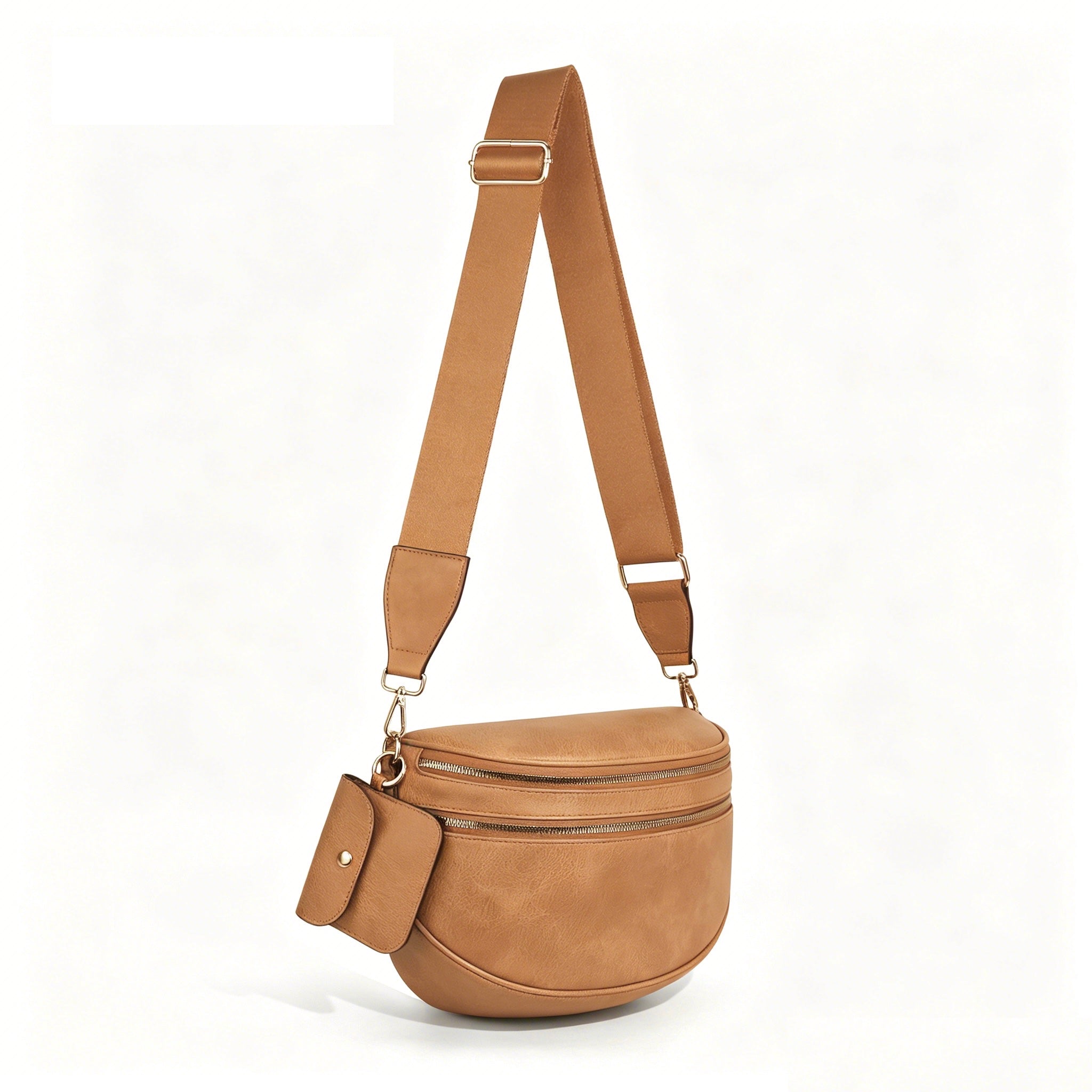 Olivia & Claire Checkered Crossbody Bum Bag for Women Large Capacity Belt Bag for Moms & Everyday Travel