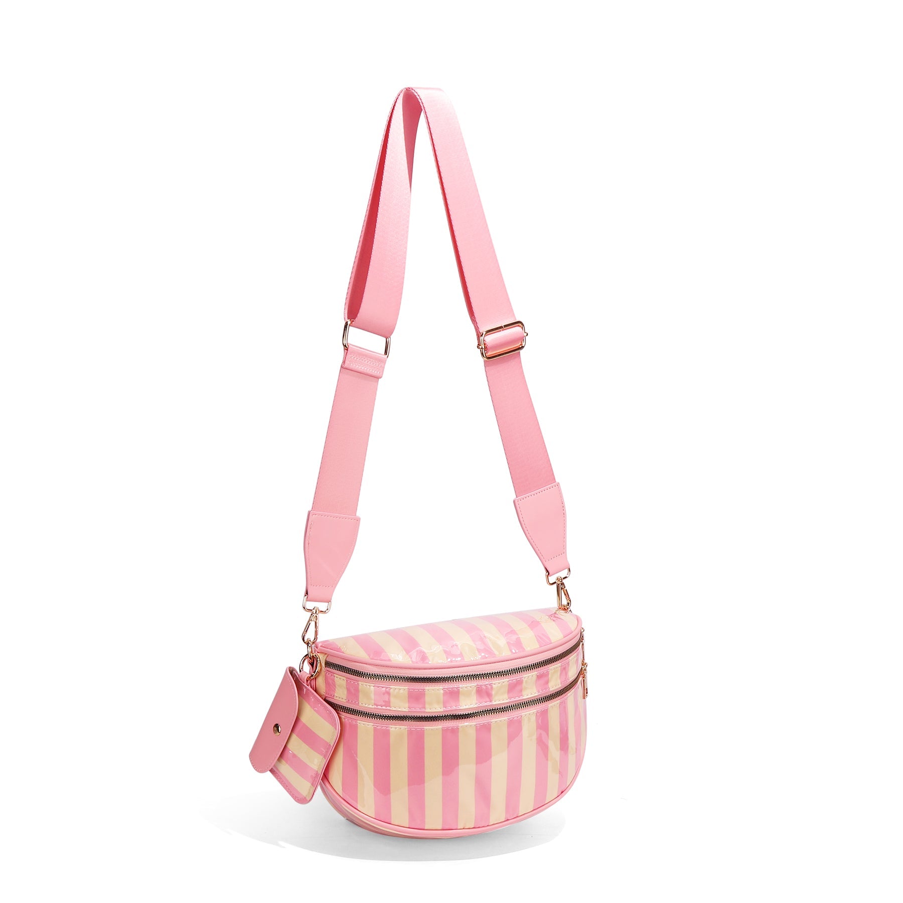 Olivia & Claire Checkered Crossbody Bum Bag for Women Large Capacity Belt Bag for Moms & Everyday Travel