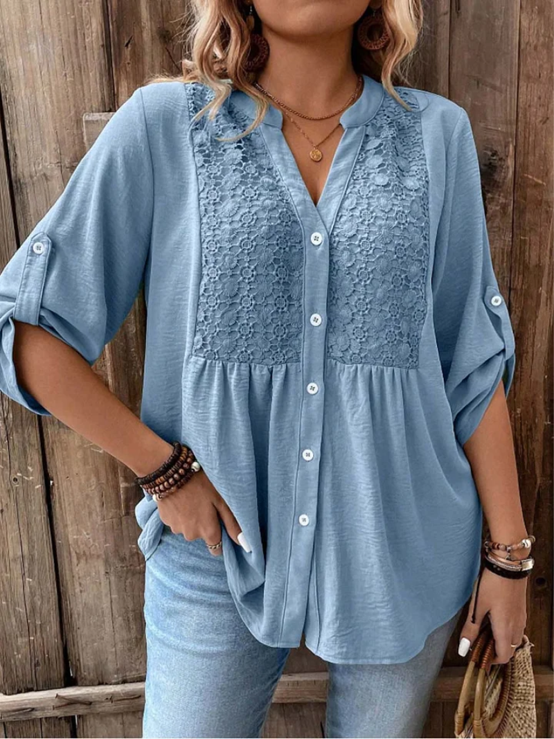 Judy – V-neck Button Blouse
