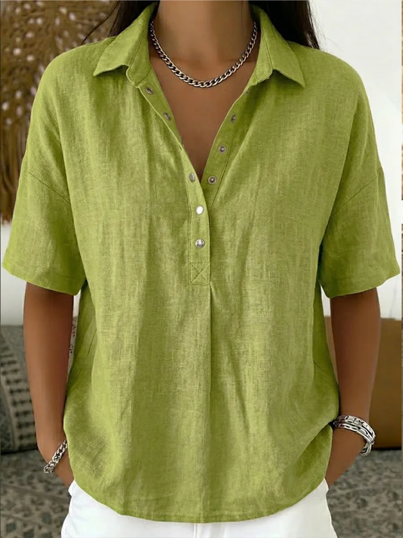 Van Elst Mode® | Blouse with Collar and Button Detail (TEMPORARILY 1+1 FREE!)