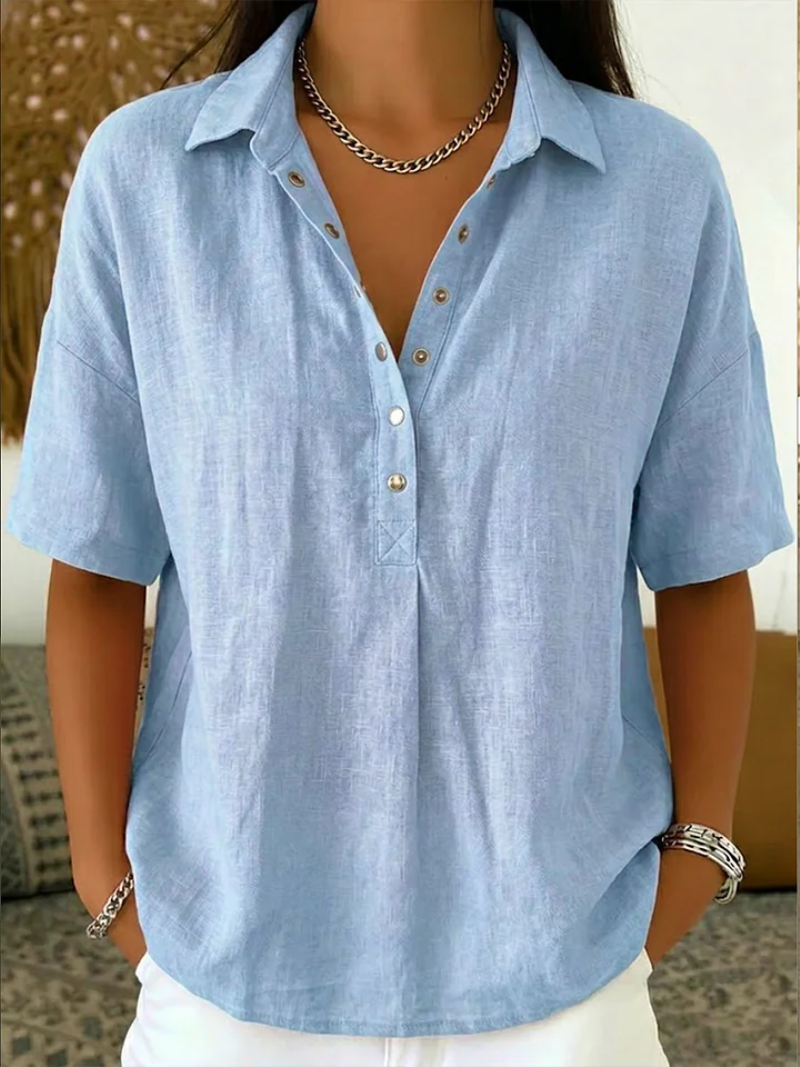 Van Elst Mode® | Blouse with Collar and Button Detail (TEMPORARILY 1+1 FREE!)