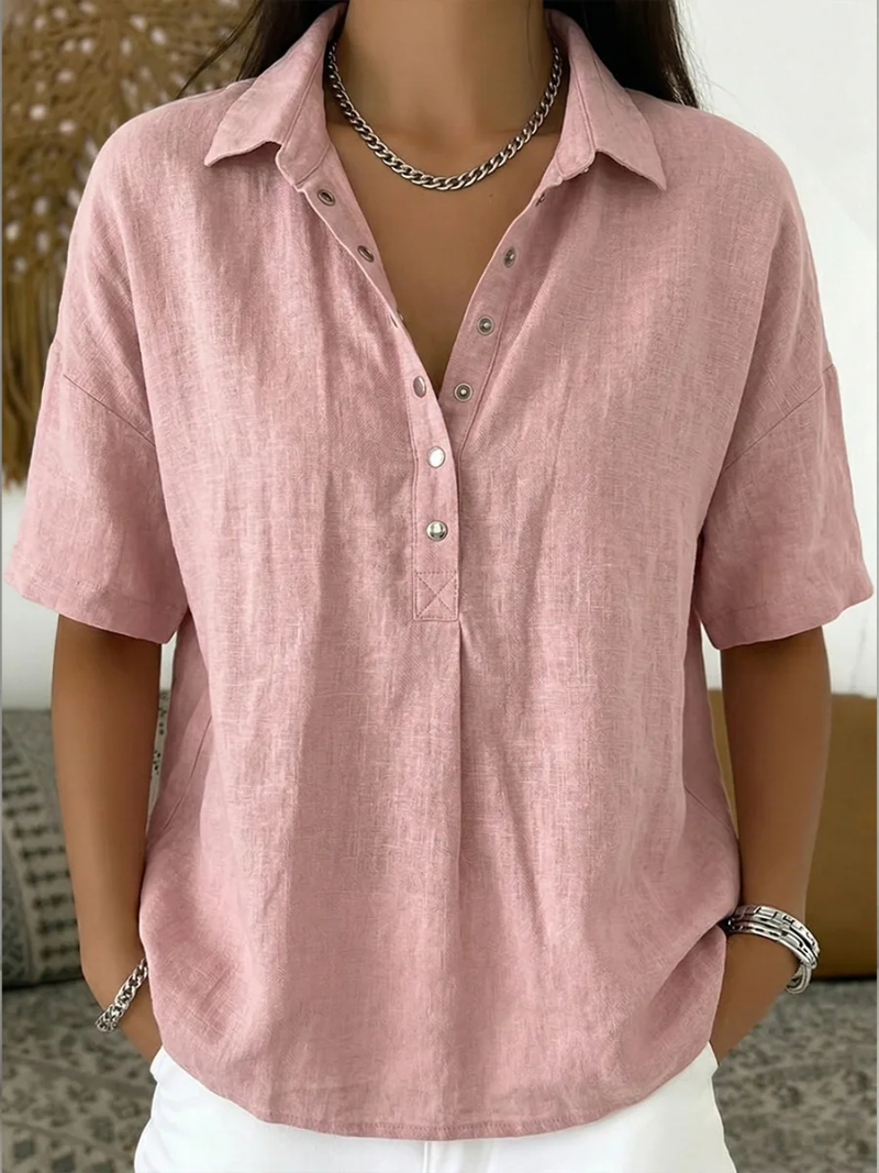 Van Elst Mode® | Blouse with Collar and Button Detail (TEMPORARILY 1+1 FREE!)