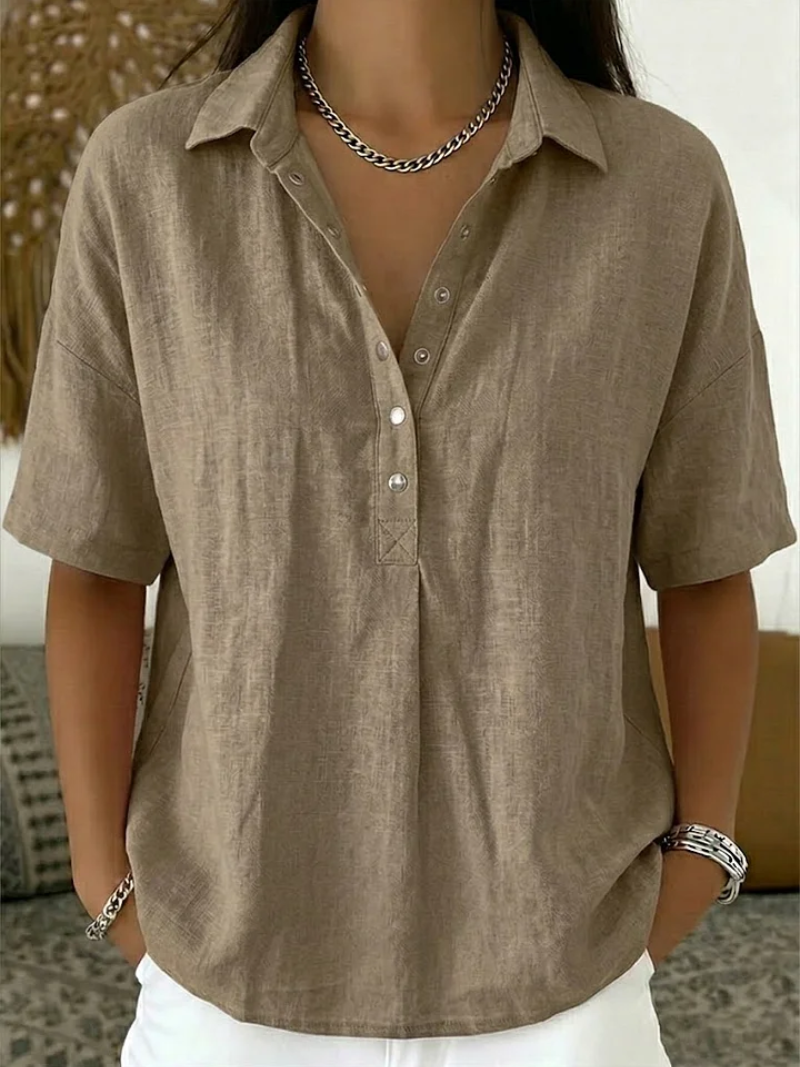 Van Elst Mode® | Blouse with Collar and Button Detail (TEMPORARILY 1+1 FREE!)