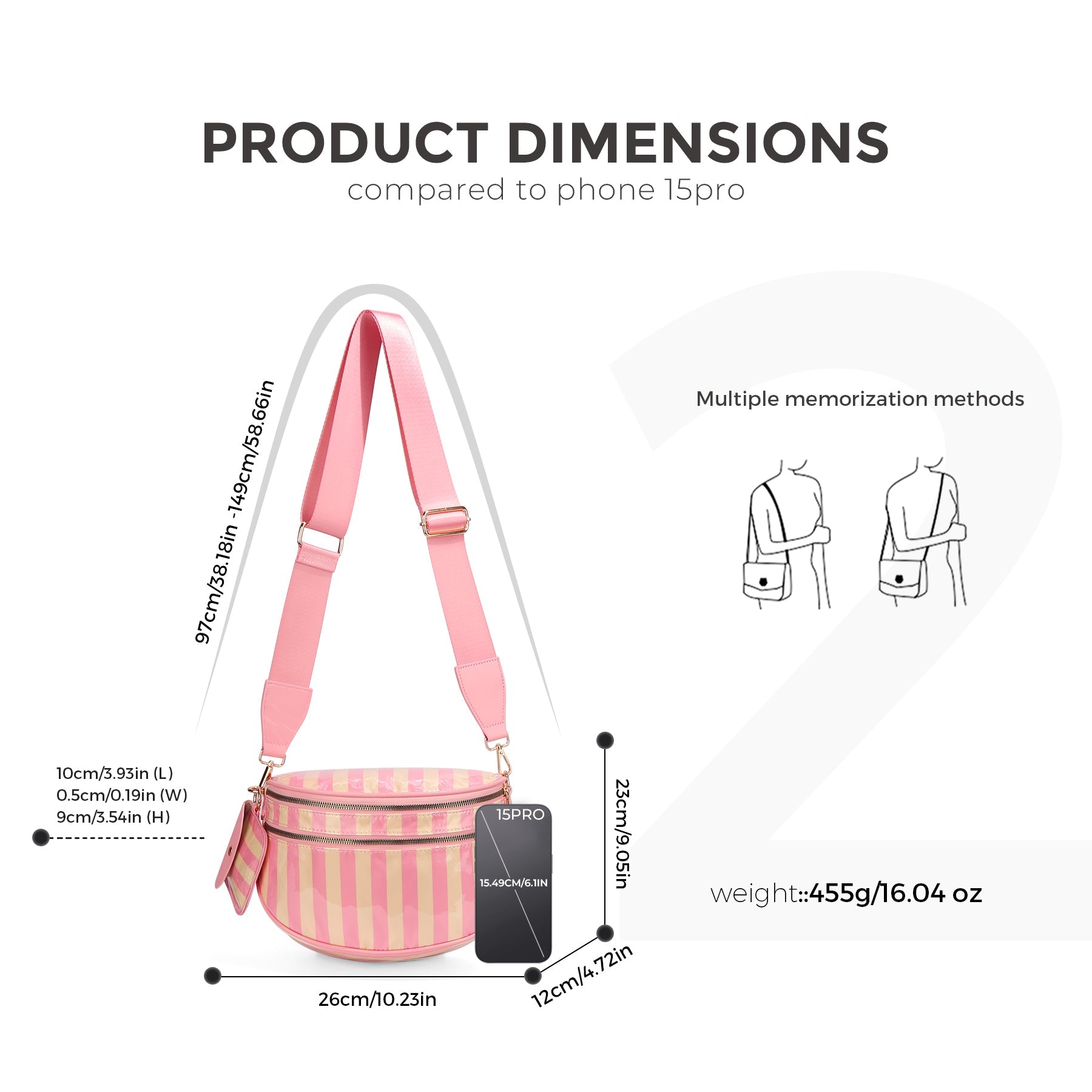 Olivia & Claire Checkered Crossbody Bum Bag for Women Large Capacity Belt Bag for Moms & Everyday Travel