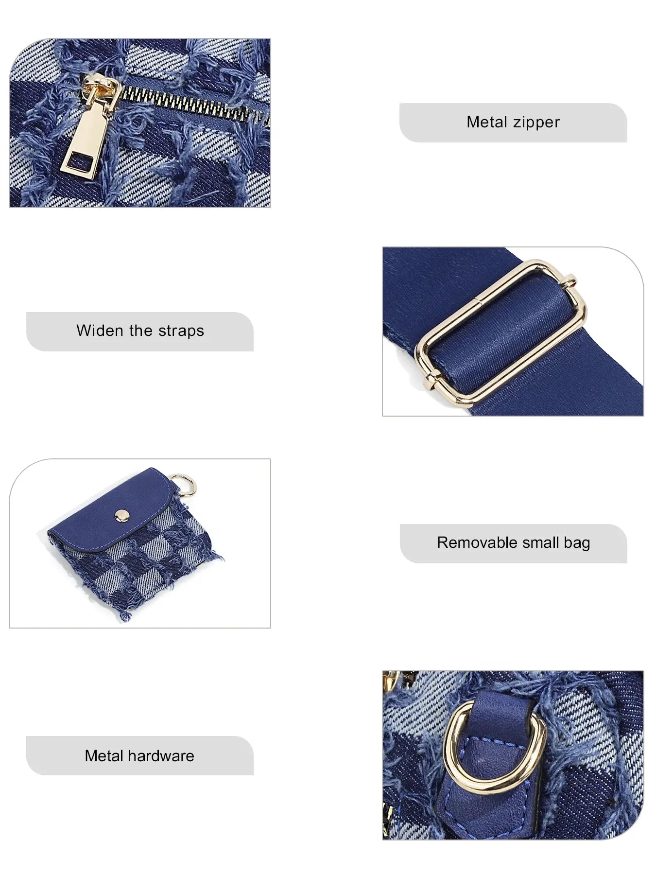 Olivia & Claire Checkered Crossbody Bum Bag for Women Large Capacity Belt Bag for Moms & Everyday Travel