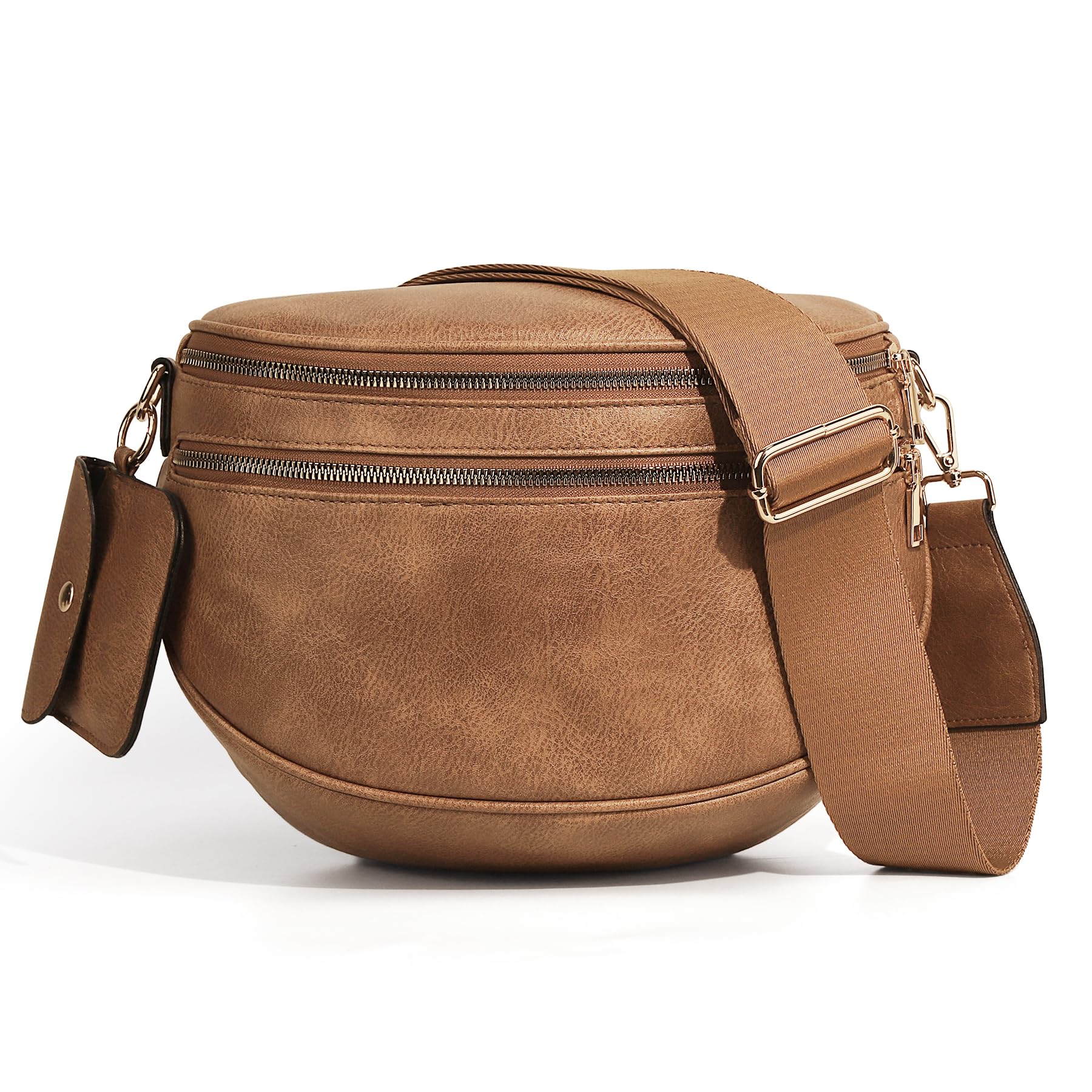 Olivia & Claire Checkered Crossbody Bum Bag for Women Large Capacity Belt Bag for Moms & Everyday Travel