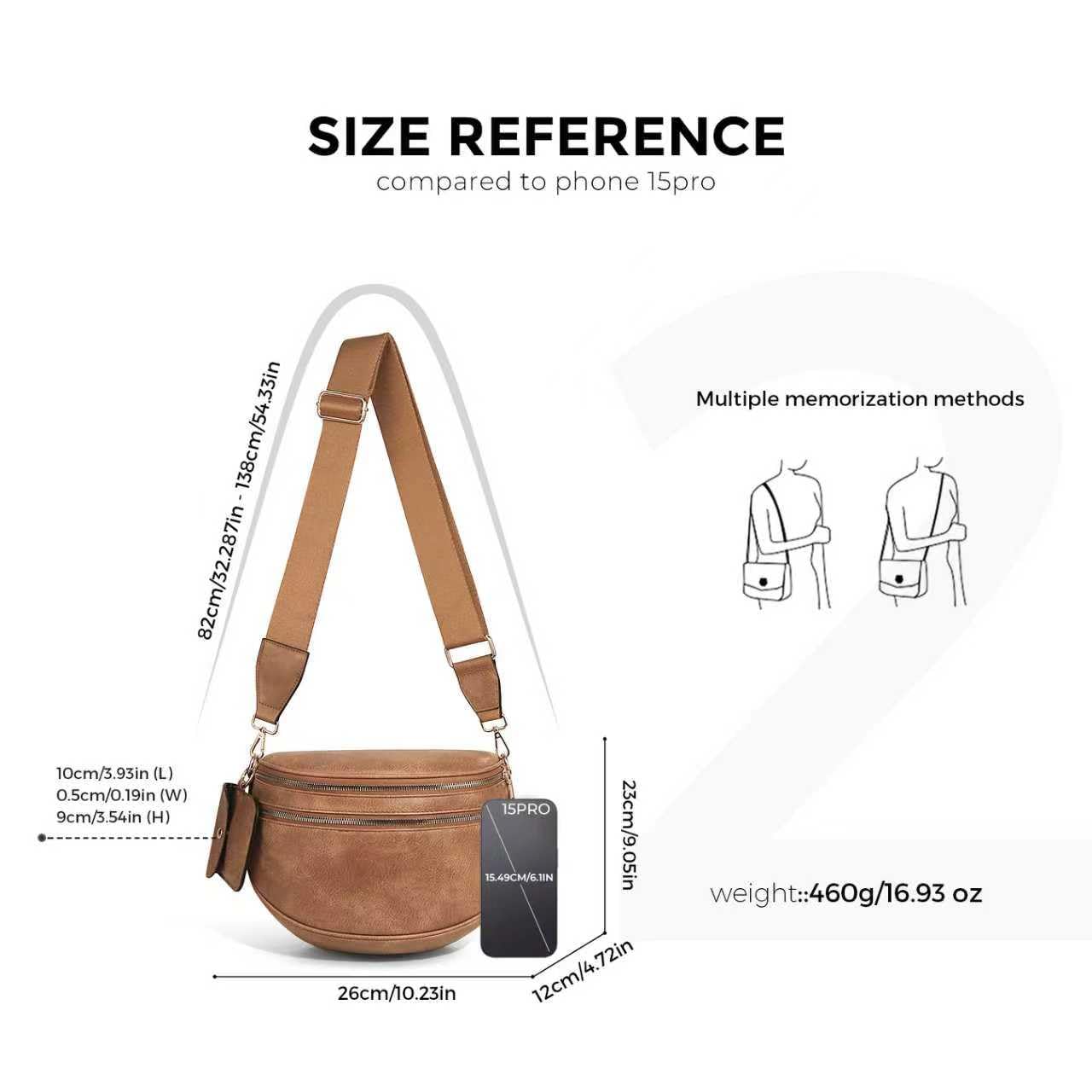 Olivia & Claire Checkered Crossbody Bum Bag for Women Large Capacity Belt Bag for Moms & Everyday Travel