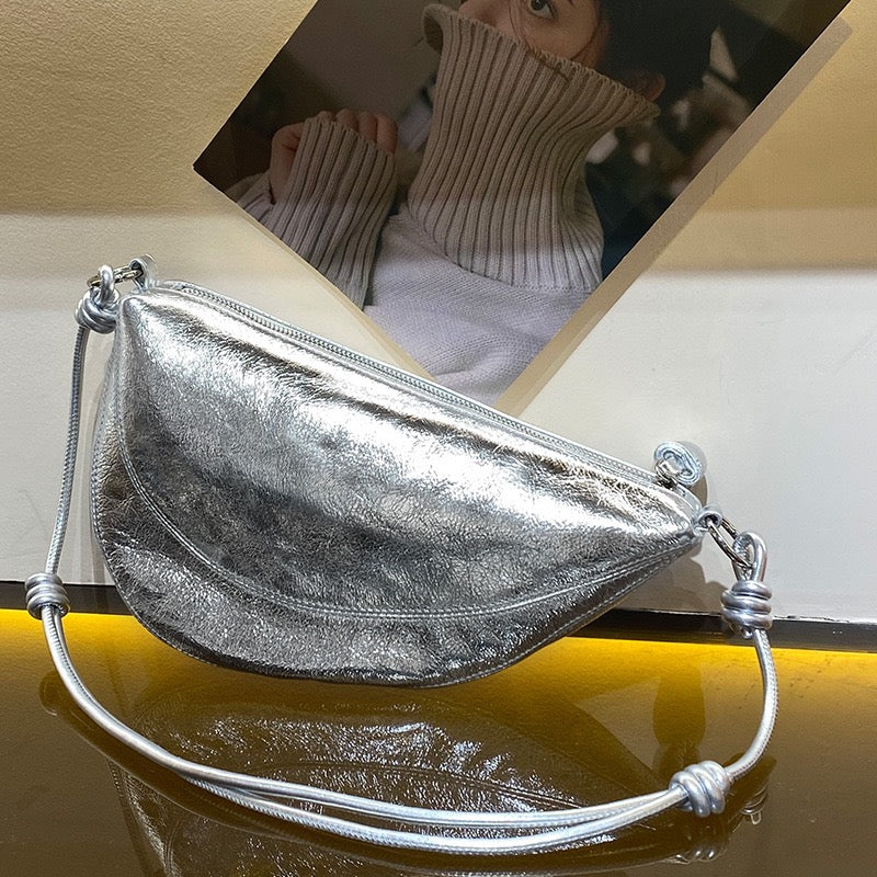 Women’s Genuine Leather Dumpling Saddle Bag