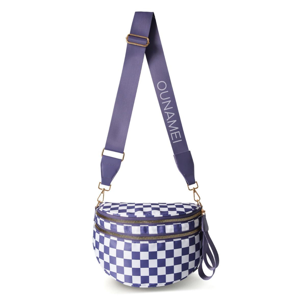 Olivia & Claire Checkered Crossbody Bum Bag for Women Large Capacity Belt Bag for Moms & Everyday Travel