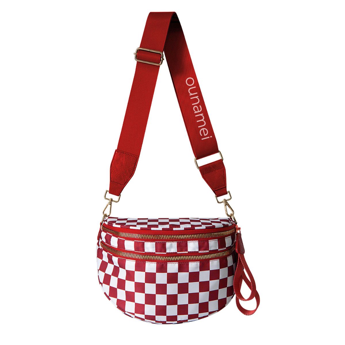 Olivia & Claire Checkered Crossbody Bum Bag for Women Large Capacity Belt Bag for Moms & Everyday Travel