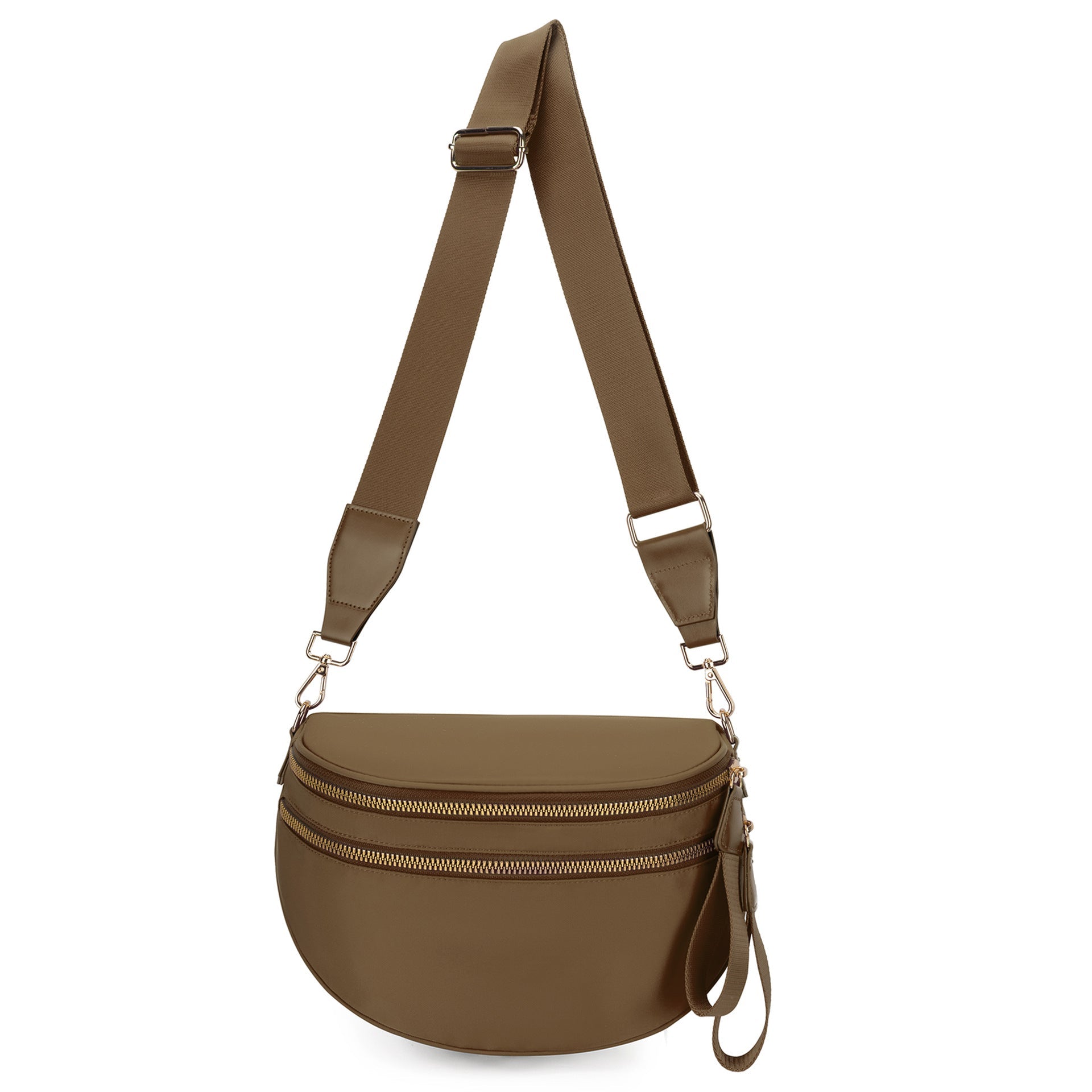 Olivia & Claire Checkered Crossbody Bum Bag for Women Large Capacity Belt Bag for Moms & Everyday Travel