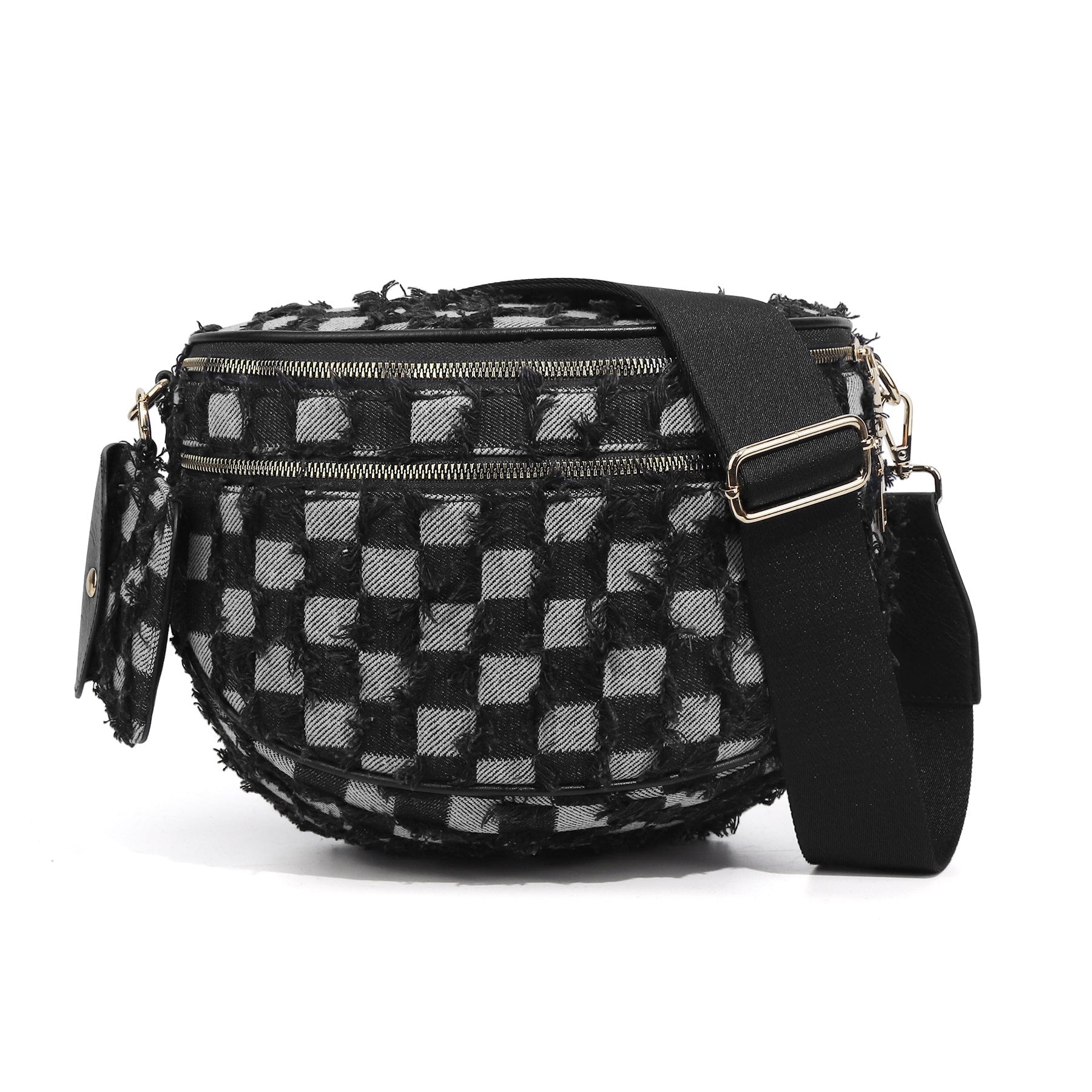 Olivia & Claire Checkered Crossbody Bum Bag for Women Large Capacity Belt Bag for Moms & Everyday Travel