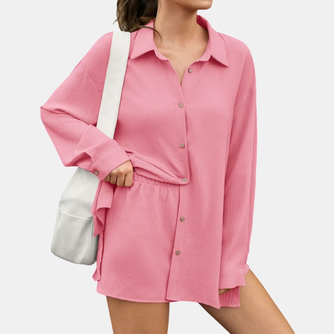HALLEY™ – Chic High-Waisted Casual Two-Piece Set