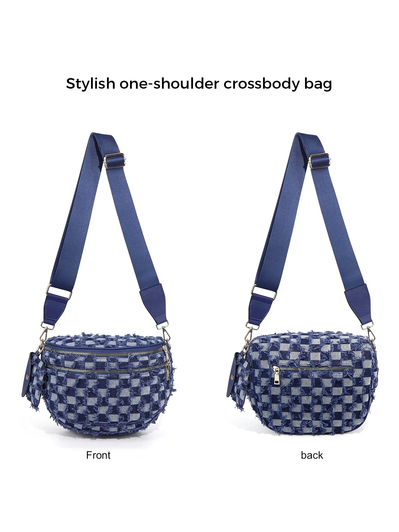 Olivia & Claire Checkered Crossbody Bum Bag for Women Large Capacity Belt Bag for Moms & Everyday Travel