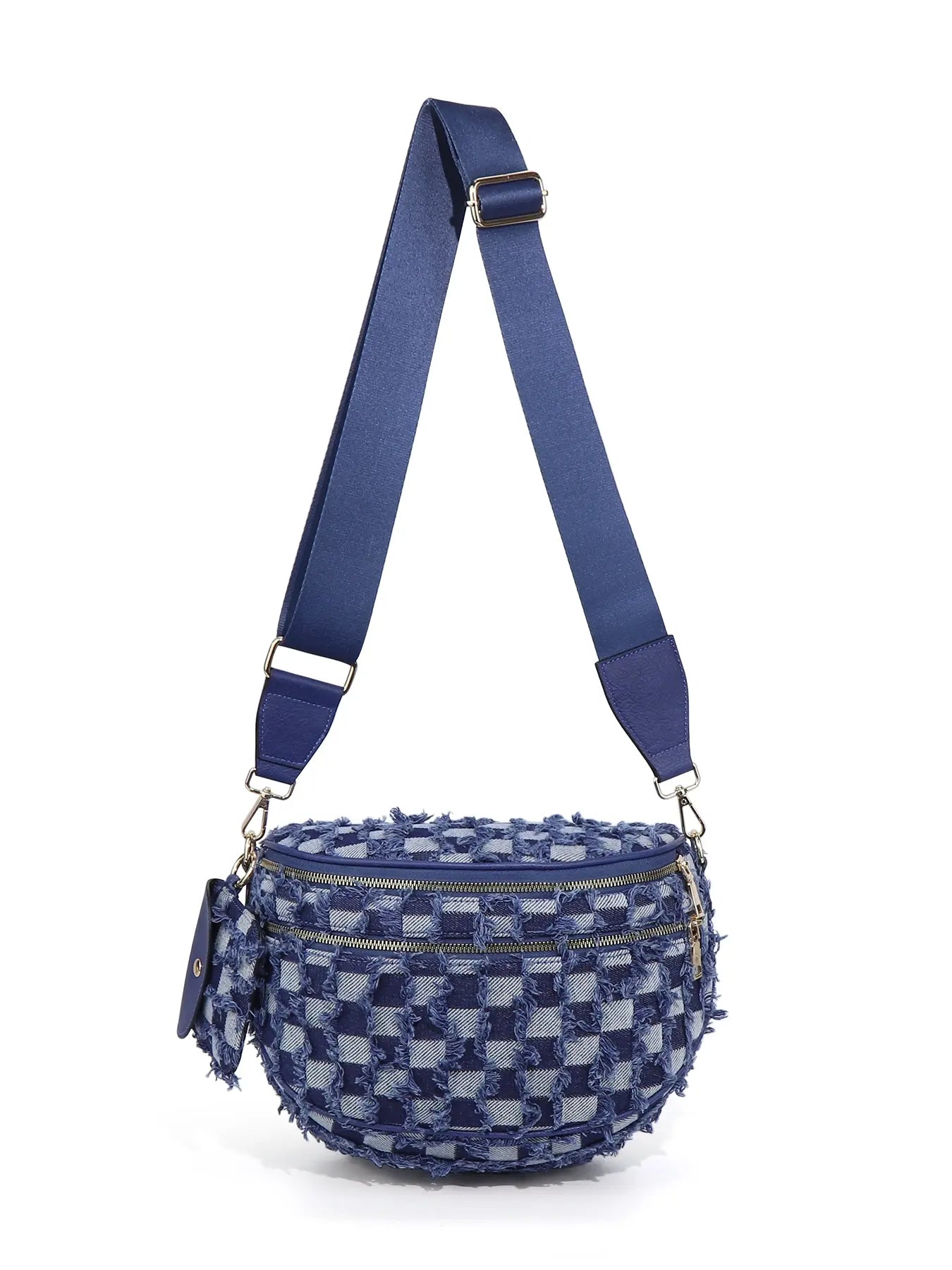 Olivia & Claire Checkered Crossbody Bum Bag for Women Large Capacity Belt Bag for Moms & Everyday Travel