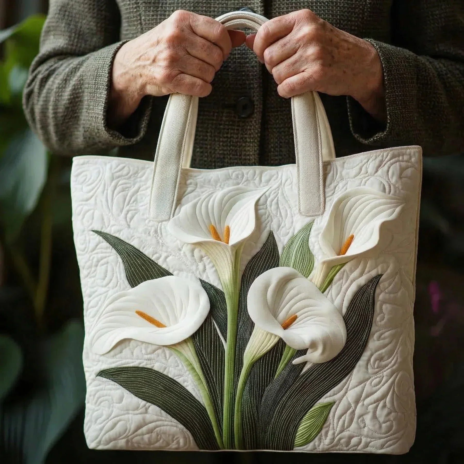 HANDMADE BAG - WHITE LILIES
