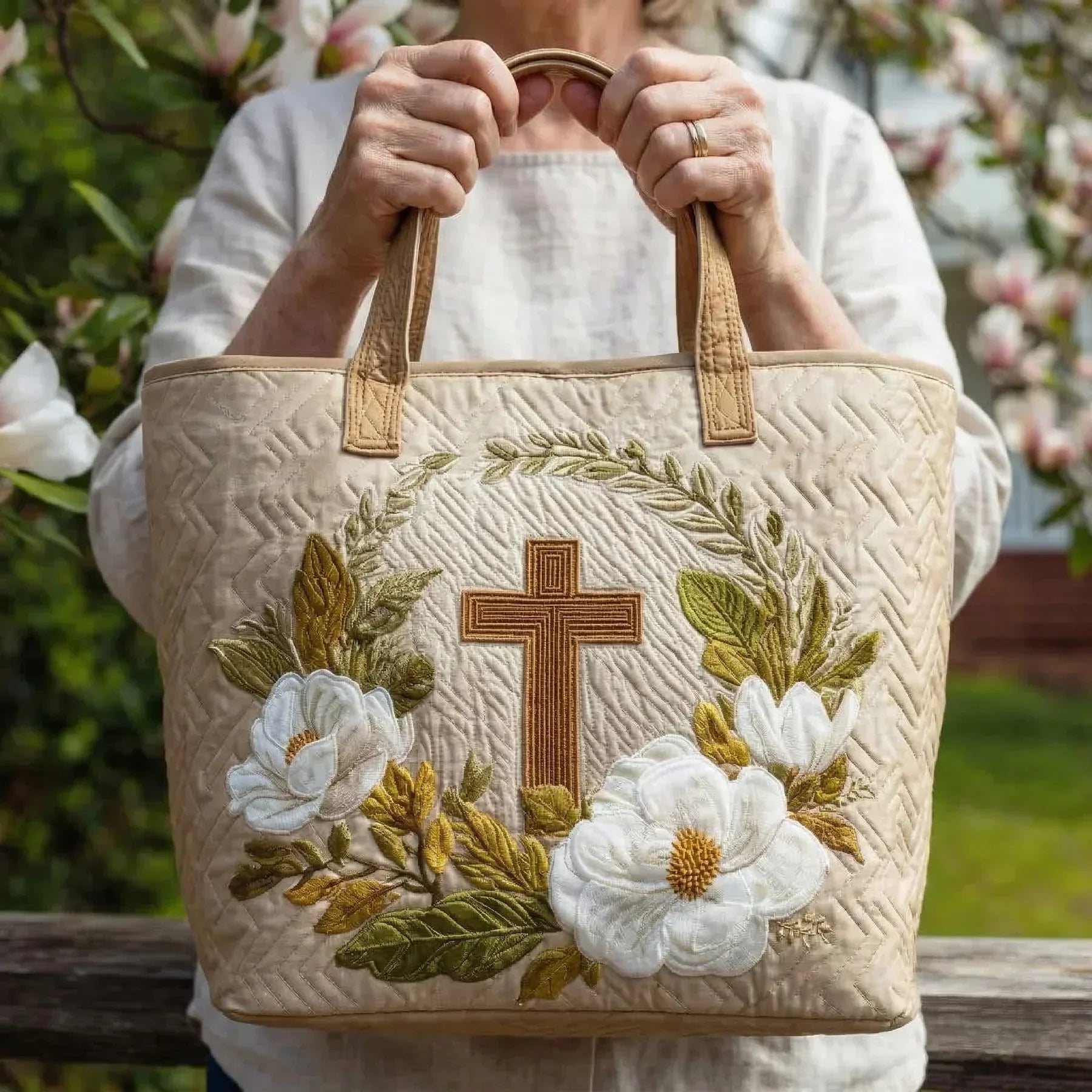 HANDMADE BAG - FLOWER CROSS