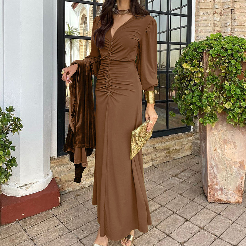Greta™ V-Neck Ruffled Dress